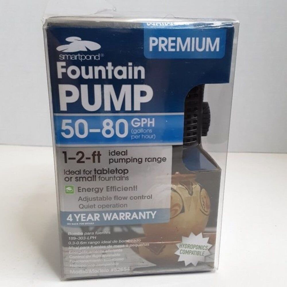*NEW* Smartpond Fountain Pump 50-80 gph Adjustable Flow Model-52654